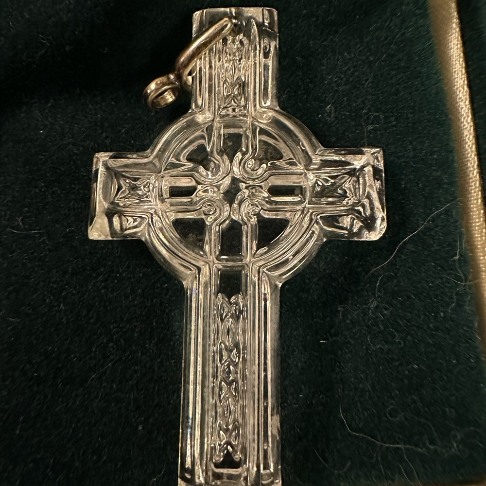 Elegant Waterford Crystal Irish Celtic Cross Ornament